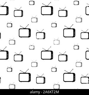 tv, vector seamless pattern, Editable can be used for web page backgrounds, pattern fills Stock Vector