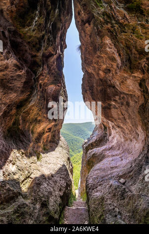 The womb cave also known as Utroba cave near Kardzhali city in Rhodope mountain in Bulgaria Stock Photo