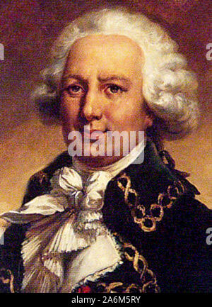 Louis-Antoine de Bougainville, by Jean-Pierre Franquel. Louis-Antoine, Comte de Bougainville (1729 – 1811) French admiral and explorer. Also known for having the Bougainvillea flower were named after him Stock Photo