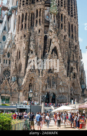Barcelona Spain,Catalonia Eixample,Sagrada Familia,Roman Catholic basilica,cathedral,Antoni Gaudi,Art Noveau architecture,UNESCO World Heritage Site,e Stock Photo