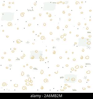 Seamless Pattern with Doodles and Dots. Scandinavian Style. Vector Illustration Stock Vector