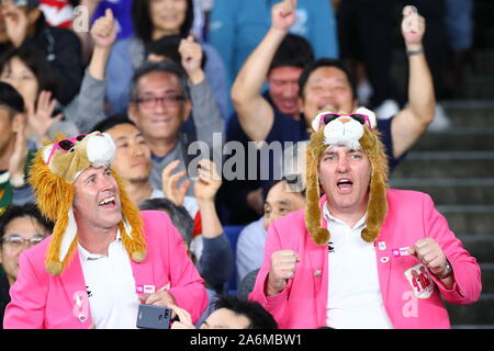 Yokohama, Kanagawa, Japan. 27th Oct, 2019. Rugby fans Rugby : 2019 Rugby World Cup Semi-final match between Wales 16-19 South Africa at International Stadium Yokohama in Yokohama, Kanagawa, Japan . Credit: Naoki Nishimura/AFLO SPORT/Alamy Live News Stock Photo