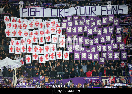 Firenze, Italy. 27th Oct, 2019. fans of fiorentinaduring, Italian Soccer Serie A Men Championship in Firenze, Italy, October 27 2019 - LPS/Matteo Papini Credit: Matteo Papini/LPS/ZUMA Wire/Alamy Live News Stock Photo