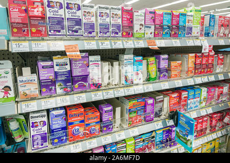 Mucinex products on display at a Walgreens Flagship store Stock Photo ...