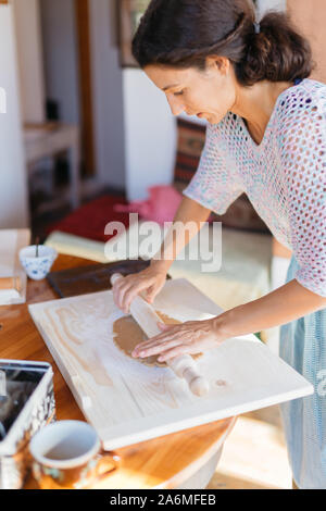 Budapest, Hungary - October 19, 2109: Traditional home-made gingerbread baking, preparing the dough. Stock Photo