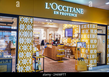 Georgia,Atlanta,Hartsfield-Jackson Atlanta International Airport,terminal,inside,front entrance,L'Occitane en Provence,store,shopping,skincare,cosmeti Stock Photo