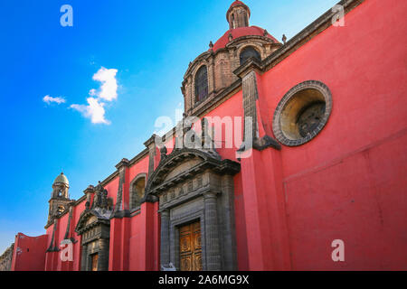 Mexico City scenic churches in historic center near Zocalo Square Stock Photo