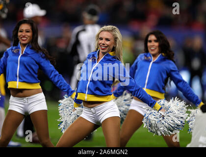 Wembley Stadium, London, UK. 27th Oct, 2019. National Football League, Los Angeles Rams versus Cincinnati Bengals; Los Angeles Rams cheerleaders entertaining the fans during the 2nd half - Editorial Use Credit: Action Plus Sports/Alamy Live News Stock Photo