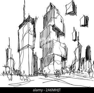 futuristic buildings drawings