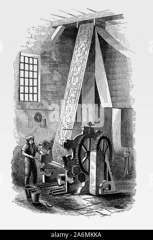 calico printing rollers copper machine technique alamy cotton patented cylinder bell thomas using printers 19th century