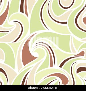 Vector abstract seamless green, beige and brown pattern. Stock Vector