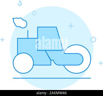 Asphalt compactor roller simple vector line icon. Paver machine symbol ...