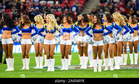 London, UK.  27 October 2019. Rams cheerleaders during the NFL match Cincinnati Bengals v Los Angeles Rams at Wembley Stadium, game 3 of this year's NFL London Games.  Final score Bengals 10 Rams 24.  Credit: Stephen Chung / Alamy Live News Stock Photo