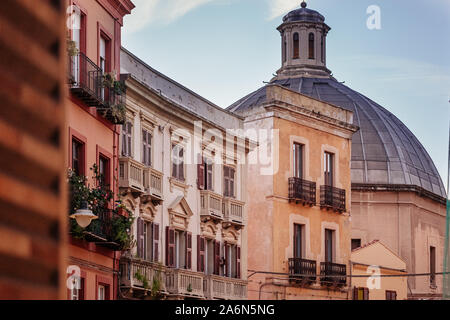 CAGLIARI, ITALY /OCTOBER 2019: View of the beautiful Cathedral dome Stock Photo