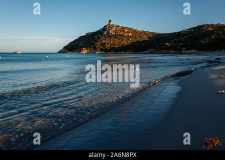 VILLASIMIUS, ITALY / OCTOBER 2019: The wonderful beach of Porto Giounco in the south of Sardinia Stock Photo