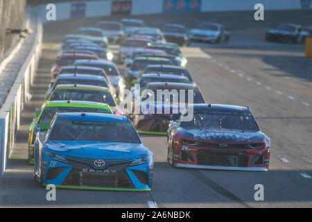 October 27, 2019: Monster Energy NASCAR Cup Series driver Martin Truex Jr. (19) leads the field down the backstretch during the First Data 500 in Ridgeway, VA. Jonathan Huff/CSM. Stock Photo