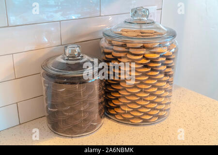 A cookie stored in an airtight glass cookie jar Stock Photo - Alamy