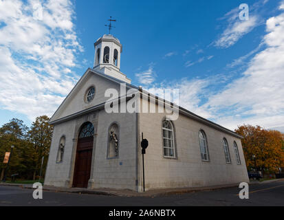 Quebec,Canada. The St. James church in Tois-Rivieres. Built by the first missionaries to New France, this Anglican church is known for its historical Stock Photo