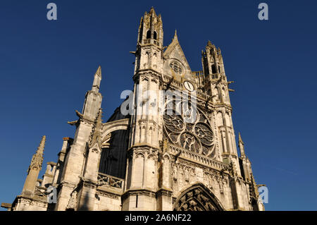 The landmark Collegiate Church Notre-Dame in Vernon, France. Construction on the Gothic church began in the 11th century. Stock Photo