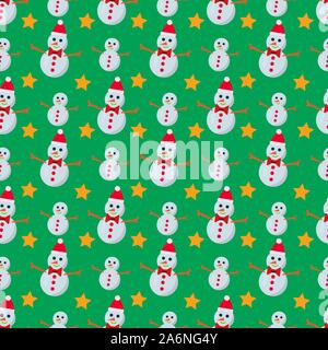 snowman seamless pattern vector illustration background for christmas concept Stock Vector