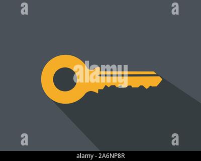 Key vector icon in flat style Stock Vector