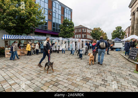 Street life at treacle market Macclesfield Cheshire United Kingdom Stock Photo