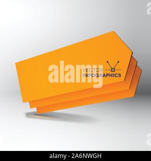 3D orange arrow boards Stock Vector