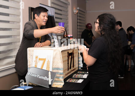 FULLERTON, LOS ANGELES, CALIFORNIA - OCTOBER 25, 2019: “The Wizards Beer Festival”, which is a Harry Potter themed party. Sponsored by Rock Star Beer Stock Photo