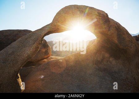 Unusual stone formations in Alabama hills, California, USA Stock Photo