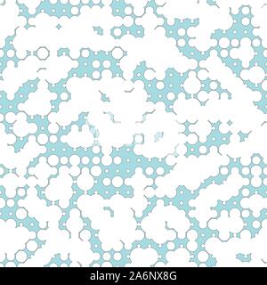White rounds clouds on skyblue background, vector seamless pattern texture Stock Vector