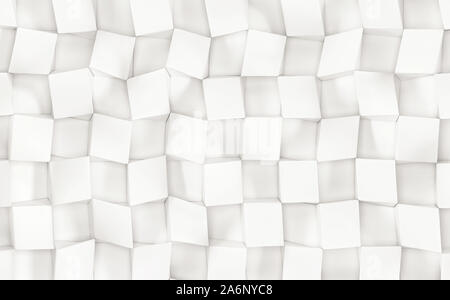 White abstract image of cubes background. 3d render Stock Photo