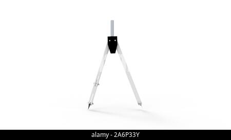 Compass, drawing instrument. 3D rendering isolated on white background ...