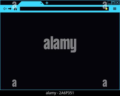 Blank web browser page interface. Contrast and punchy neon theme Stock Vector