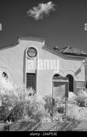 Gloucester city centre in infra-red. The Gloucester National Spiritualist Church Stock Photo