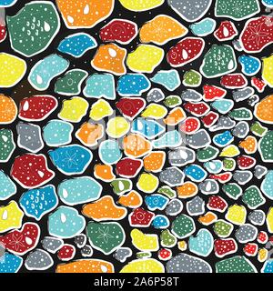 Seamless Unicorn Marble Pattern. Vector Illustration Stock Vector