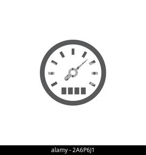 Speedometer icon on white background Stock Vector