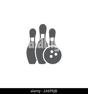 Bowling icon on white background Stock Vector