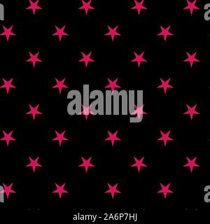 Abstract seamless wallpaper with stars pink and black background Texture Vector illustration Stock Vector