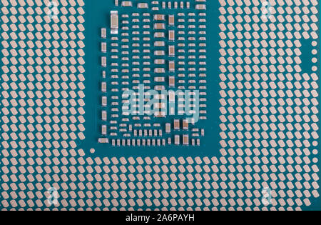 new modern computer x86 processor 9th generation, central processing unit CPU background Stock Photo
