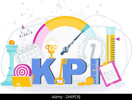 Key Performance Indicators typography. Stock Vector