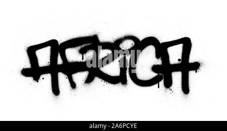 graffiti africa word sprayed in black over white Stock Vector