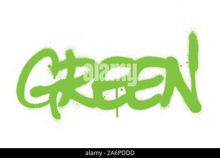 graffiti green word sprayed in green over white Stock Vector