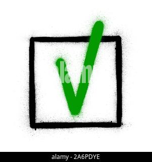 graffiti accepted sign sprayed in green black over white Stock Vector