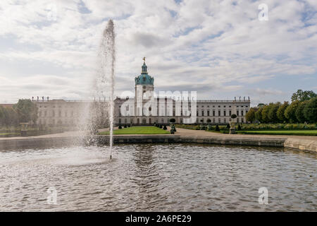 Beautiful public park with gardens and fountains near Charlottenburg castle, Berlin, Germany Stock Photo