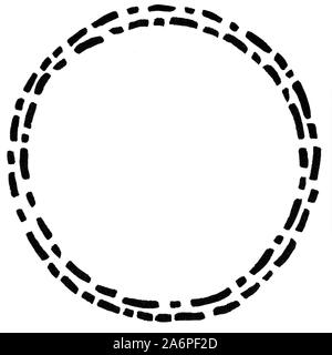 Simple basic doodle Hand Drawn Round Isolated Ink Frame. Pen strokes and lines. Stock Photo