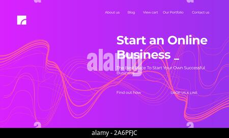 Abstract Vector Colorful Gradient Landing Page Template Stock Vector
