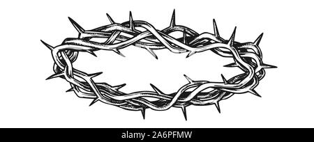 Crown Of Thorns Religious Symbol Vintage Vector Stock Vector