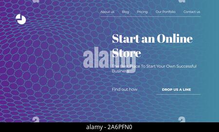 Abstract Vector Colorful Gradient Landing Page Template Stock Vector