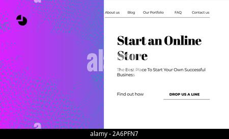 Abstract Vector Colorful Gradient Landing Page Template Stock Vector
