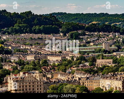 Bath city, Somerset, UK. Viewed from Alexandra Park. Stock Photo